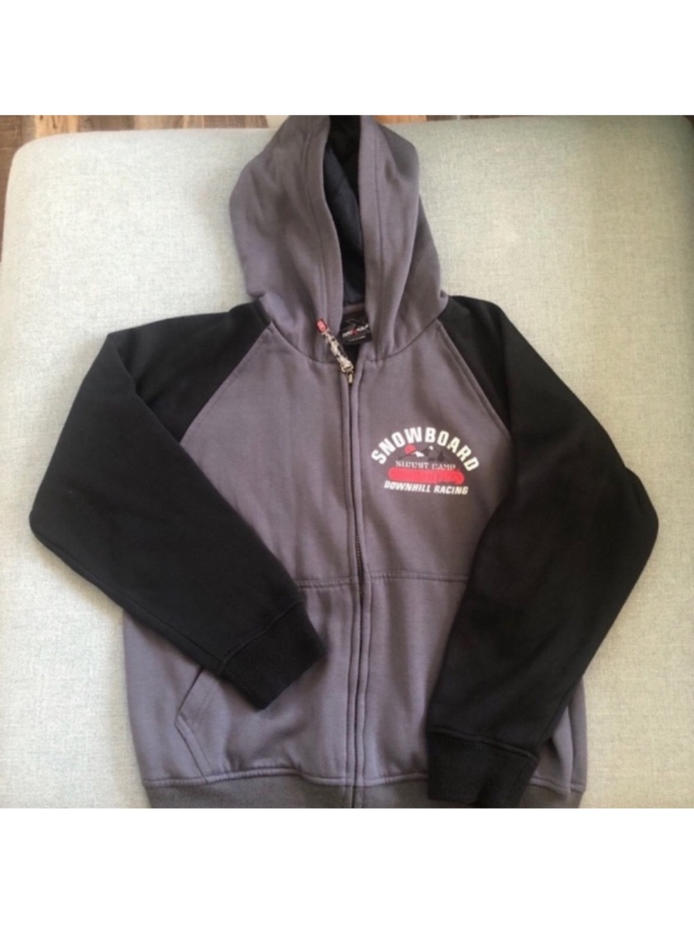 ZeroXposur Kids Zip-Up Snowboard Hoodie - Gray & Black